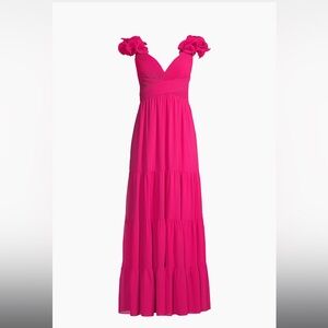 ONE33 Social NWT Ruffled-Shoulder Pleated Tiered Gown
